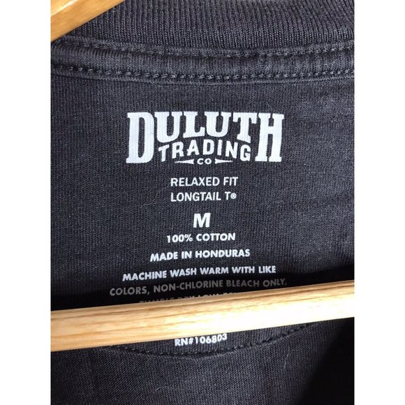 Duluth Trading Longtail T-Shirt Mens Medium Short Sleeve Black Angry Beaver - Picture 4 of 5